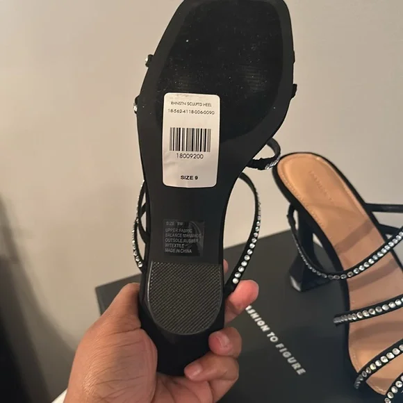 Open Toe Rhinestone Heels - Picture 4 of 4